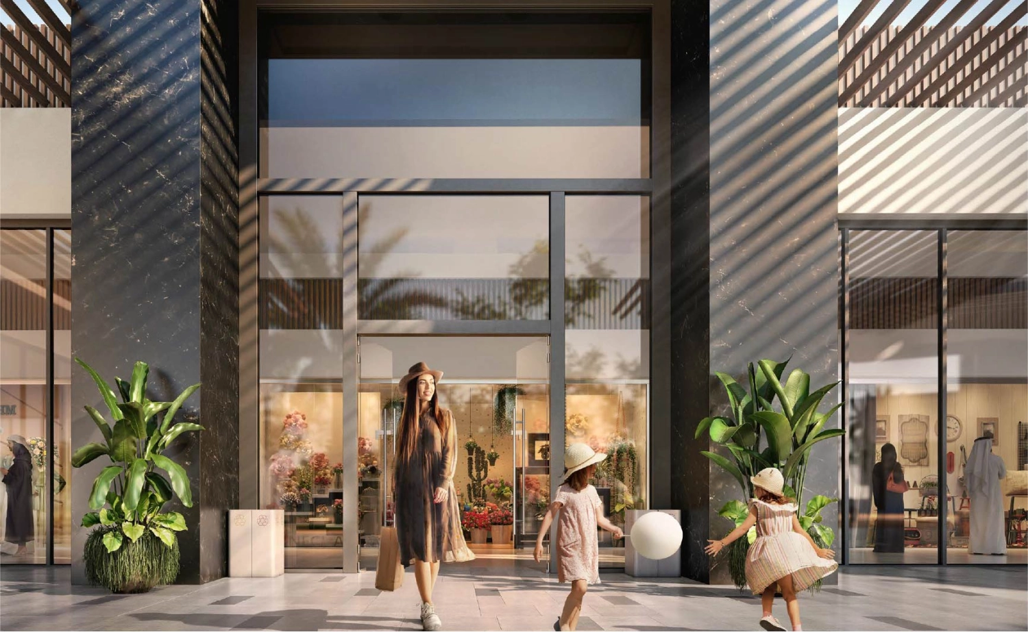 Pedestrian-friendly walkways surrounded by greenery in The Sustainable City